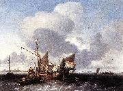 Ludolf Bakhuizen Ships on the Zuiderzee before the Fort of Naarden Spain oil painting artist